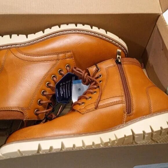 Mens Cognac Leather‎ Chukka Boot Size 9 NWT- by Steve Madden - Picture 2 of 8